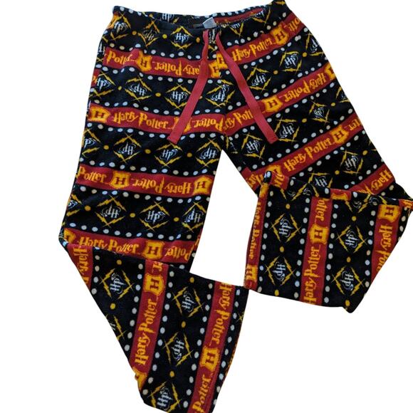 Harry Potter Fleece Pajama Pants Womens Large Lounge Sleep Bottoms Cozy Hogwarts - Picture 1 of 10